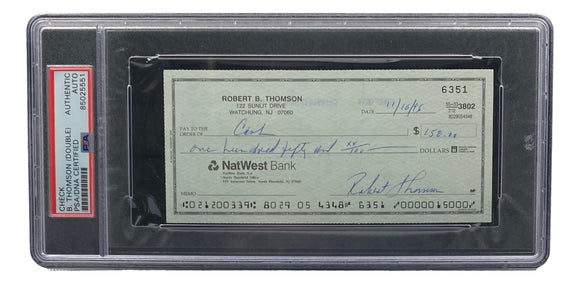 Bobby Thomson New York Giants Signed Personal Bank Check PSA/DNA 85025551 Sports Integrity