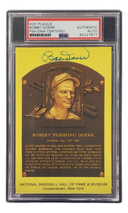 Bobby Doerr Signed 4x6 Boston Red Sox HOF Plaque Card PSA/DNA 85027877 Sports Integrity