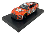 The Sports Integrity Brad Keselowski Signed 1:24 NASCAR Kings Hawaiian Rolls Die-Cast Car PSA/DNA features a red and orange Ford Mustang #6 with sponsor logos, signature on the windshield, and is displayed on a black rectangular base.