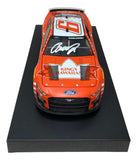 The Sports Integrity Brad Keselowski Signed 1:24 NASCAR Kings Hawaiian Rolls Die-Cast Car PSA/DNA features a red Ford Mustang with #6, KINGS HAWAIIAN branding, KESELOWSKI on the windshield, and a white signature on the hood, displayed on a black base.