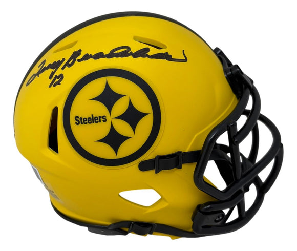 Terry Bradshaw Signed Pittsburgh Steelers Rave Mini Speed Helmet BAS