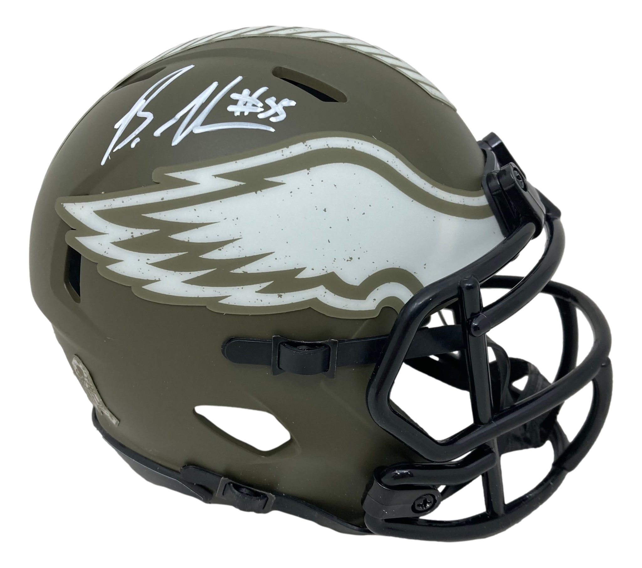 Brandon Graham Signed Eagles Salute To Service Mini Speed Helmet