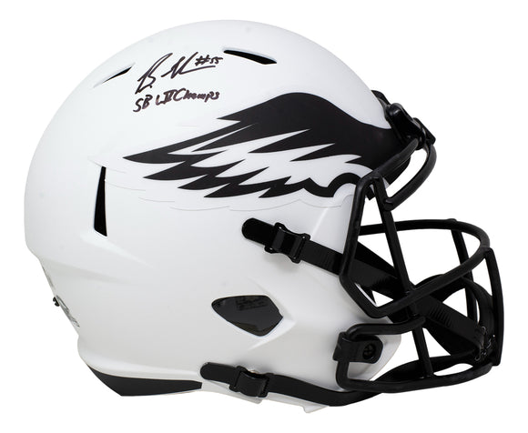 Brandon Graham Signed Eagles Full Size Spd Replica Lunar Eclipse Helmet Insc BAS