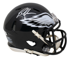 Brandon Graham Signed Eagles Mini Speed Replica Alt Black Helmet JSA ITP Sports Integrity
