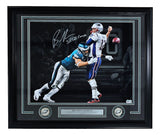 Sports Integrity's Brandon Graham Signed Framed 16x20 Eagles Photo SB LII Champs features his signature, Super Bowl LII inscription, two team logos, and a nameplate—all commemorating the Eagles' victory. BAS ITP authenticated.