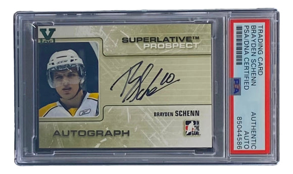 Brayden Schenn Signed 2009 In The Game #PA-35 Hockey Card PSA/DNA