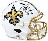 Drew Brees Signed Saints Full Size Alt White Replica Speed Helmet HOF 26 BAS