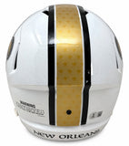 Drew Brees Signed Saints Full Size Alt White Replica Speed Helmet HOF 26 BAS