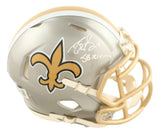 Drew Brees Signed New Orleans Saints Flash Mini Speed Helmet SB XLIV MVP BAS