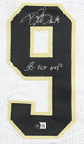 Drew Brees New Orleans Signed White Football Jersey SB XLIV MVP BAS