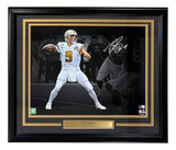 Drew Brees Signed Framed 16x20 New Orleans Saints White Jersey Photo BAS