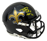 Drew Brees Signed New Orleans Saints Black Mini Speed Helmet HOF 26 BAS