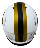 Drew Brees Signed New Orleans Saints Lunar Eclipse Mini Helmet SB XLIV MVP BAS