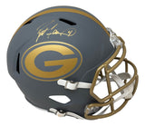 Brett Favre Signed Green Bay Packers FS Slate Replica Speed Helmet BAS