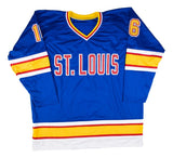 Brett Hull St. Louis Signed Blue Hockey Jersey GTSM