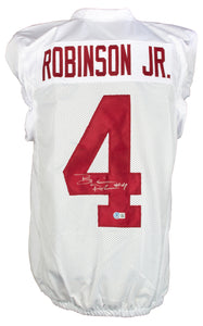 Brian Robinson Jr. Signed White Alabama Game Cut Football Jersey BAS