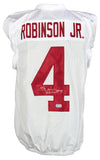 Brian Robinson Jr. Signed White Alabama Game Cut Football Jersey BAS
