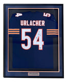 Brian Urlacher Chicago Signed Framed Navy Football Jersey HOF 18 Inscribed BAS