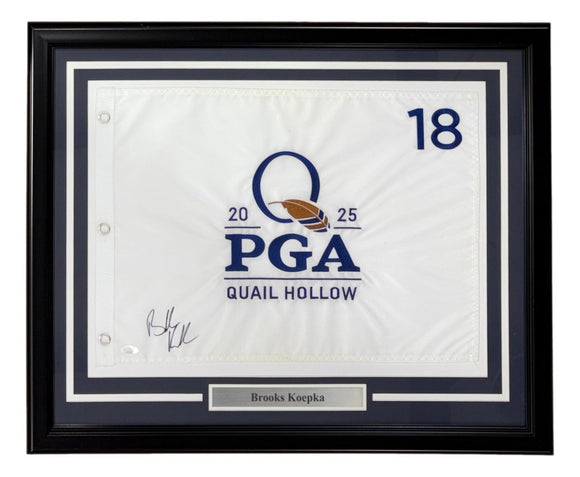 Brooks Koepka Signed Framed 2025 PGA Championship Golf Flag JSA