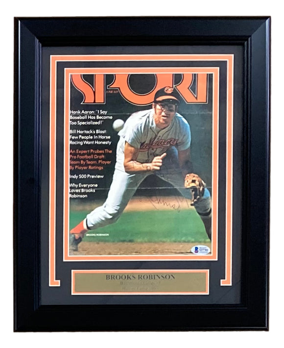 Brooks Robinson Signed Framed Baltimore Orioles Sport Magazine Cover BAS S37701 Sports Integrity