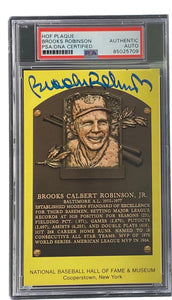 Brooks Robinson Signed 4x6 Baltimore Orioles HOF Plaque Card PSA/DNA 85025709 Sports Integrity