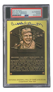 Brooks Robinson Signed 4x6 Baltimore Orioles HOF Plaque Card PSA/DNA 85025721 Sports Integrity