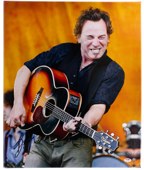 Bruce Springsteen Signed 20x24 Canvas Photo PSA LOA Sports Integrity