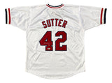 Bruce Sutter St. Louis Signed White Baseball Jersey HOF 06 BAS