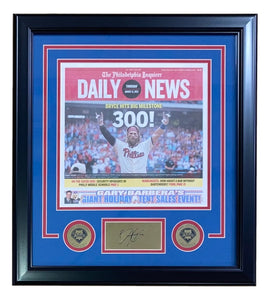 Bryce Harper Framed Phillies 300 HR Daily News Cover w/ Laser Engraved Signature Sports Integrity