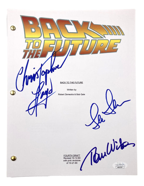 Christopher Lloyd Wilson Thompson Signed Back To The Future Movie Script JSA Sports Integrity