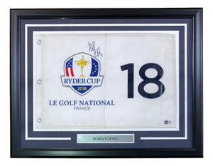 Bubba Watson Signed Framed 2018 Ryder Cup Golf Flag BAS
