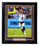 Joe Burrow Signed Framed 16x20 Cincinnati Bengals White Throw Photo Fanatics