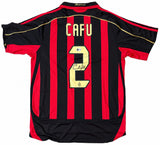 Cafu Signed AC Milan Adidas Soccer Jersey BAS