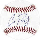 The Sports Integrity Cal Raleigh Seattle Mariners Signed Official MLB Baseball features a blue autograph across its white surface with red stitching.