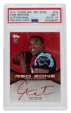Cam Newton Signed 2011 Topps Rookie Red Zone #CN Panthers Football Card PSA/DNA 10