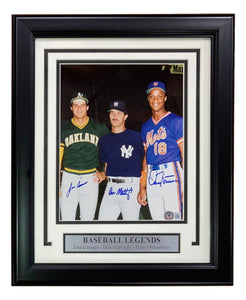 Canseco Mattingly Strawberry Signed Framed 8x10 MLB Baseball Photo BAS