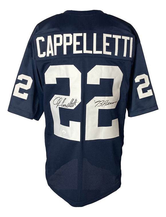 John Cappelletti Signed Custom Blue College Football Jersey 73 Heisman JSA ITP