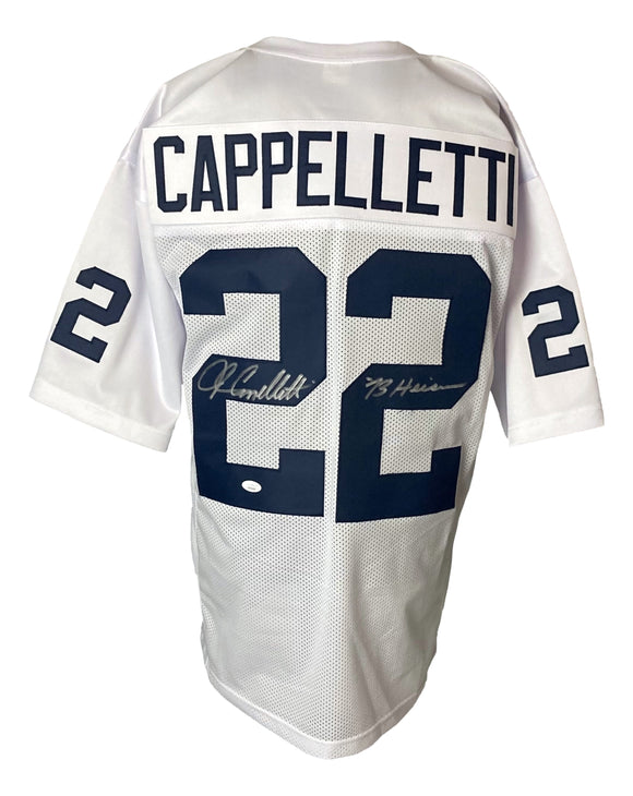 John Cappelletti Signed Custom White College Football Jersey 73 Heisman JSA ITP