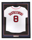 Carl Yastrzemski Boston Signed Framed White Baseball Jersey TC 67 BAS