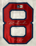 Carl Yastrzemski Boston Signed White Baseball Jersey TC 67 BAS