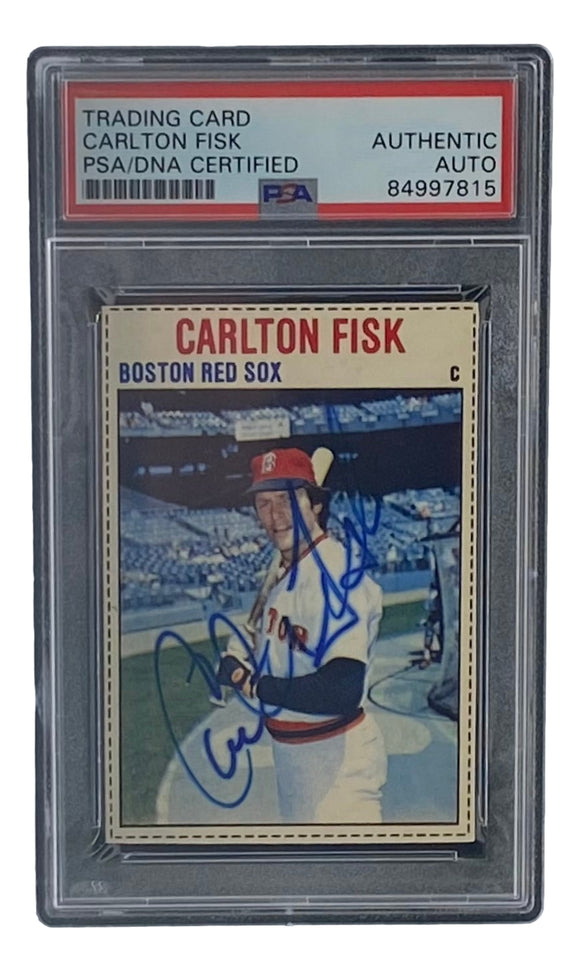 Carlton Fisk Signed Boston Red Sox 1979 Hostess #106 Trading Card PSA/DNA Sports Integrity
