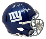 Lawrence Taylor Abdul Carter Signed New York Giants FS Replica Speed Helmet BAS