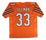 Charles Peanut Tillman Chicago Signed Orange Football Jersey JSA QR