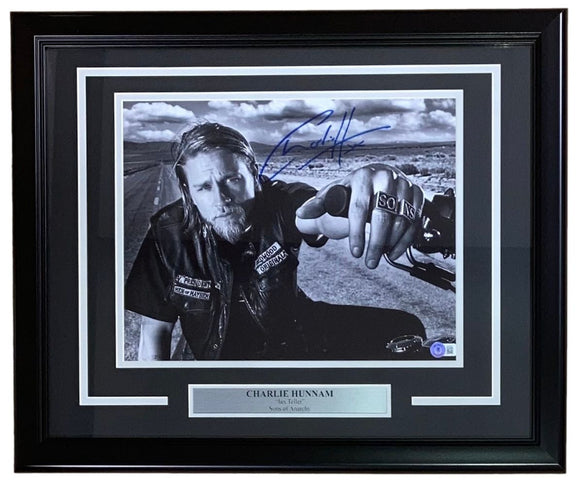 Charlie Hunnam Signed Framed 11x14 Sons Of Anarchy Jax Teller Photo BAS