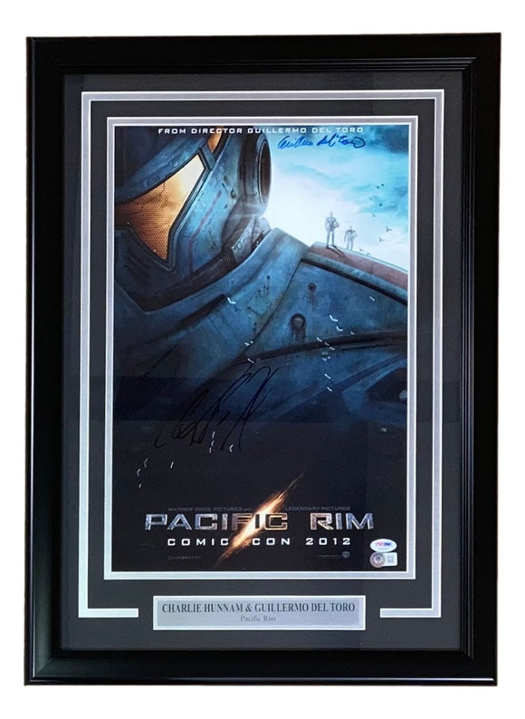 Charlie Hunnam Guillermo Del Toro Signed Framed 11x17 Pacific Rim Photo BAS