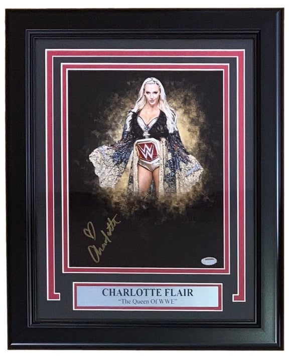 Charlotte Flair Signed Framed 8x10 WWE Photo Schwartz