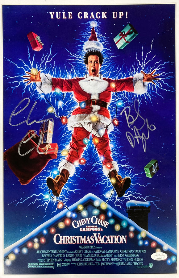 Chevy Chase Beverly D'Angelo Signed 11x17 Christmas Vacation Photo 2 JSA Sports Integrity