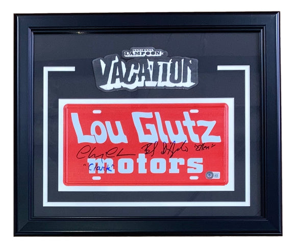 Chevy Chase Beverly D'Angelo Signed Framed Lampoons Vacation License Plate BAS Sports Integrity