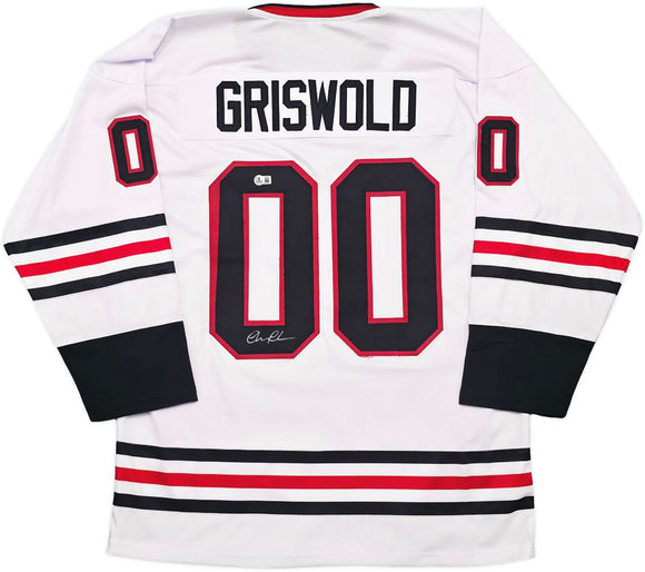 Chevy Chase Signed Lampoons Christmas Vacation White Griswold Jersey 2 BAS