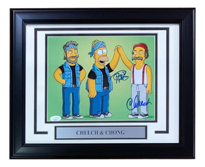 Cheech & Chong Signed Framed 8x10 The Simpsons Photo JSA AF82770